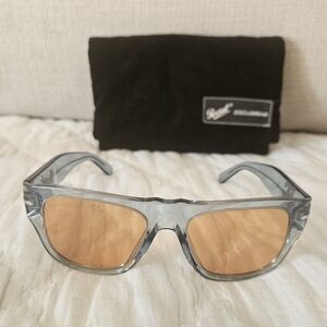 Persol Dolce & Gabanna Translucent Light Blue Frame Amber Lens Sunglasses